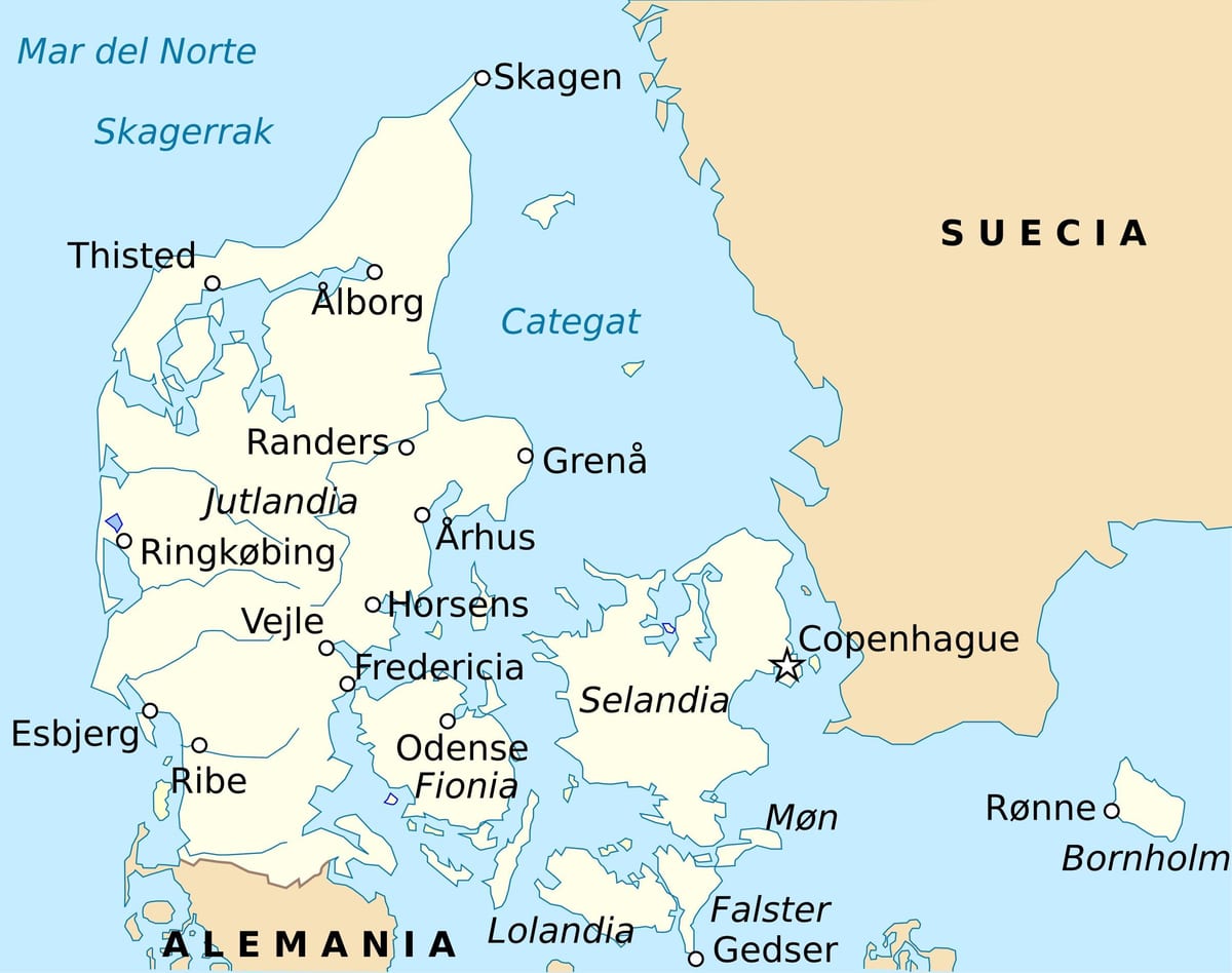 Χάρτης της fredericia της δανίας