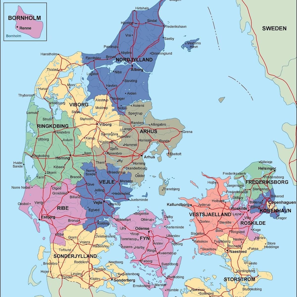 Χάρτης της δανίας πολιτική 