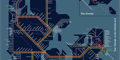 Χάρτης της αμαξοστοιχίας κοπεγχάγη, δανία