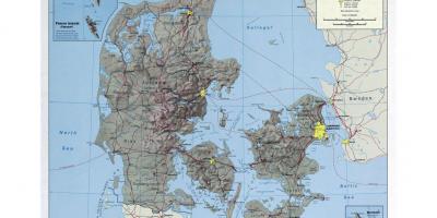 Χάρτης της αεροδρόμια στη δανία 