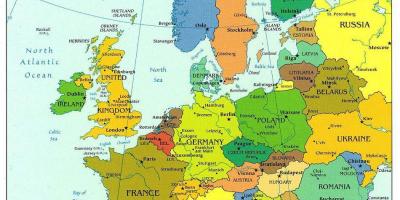 Χάρτης της ευρώπης με τη δανία